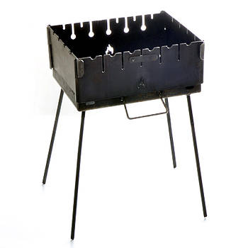 СИЛА Мангал розкладний (кейс) на 6 шампурів дворівневий товщина 3 мм, з чохлом та рукавичками