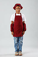 Фартух для праці і творчості з косинкою 6-10 років (бордовий)