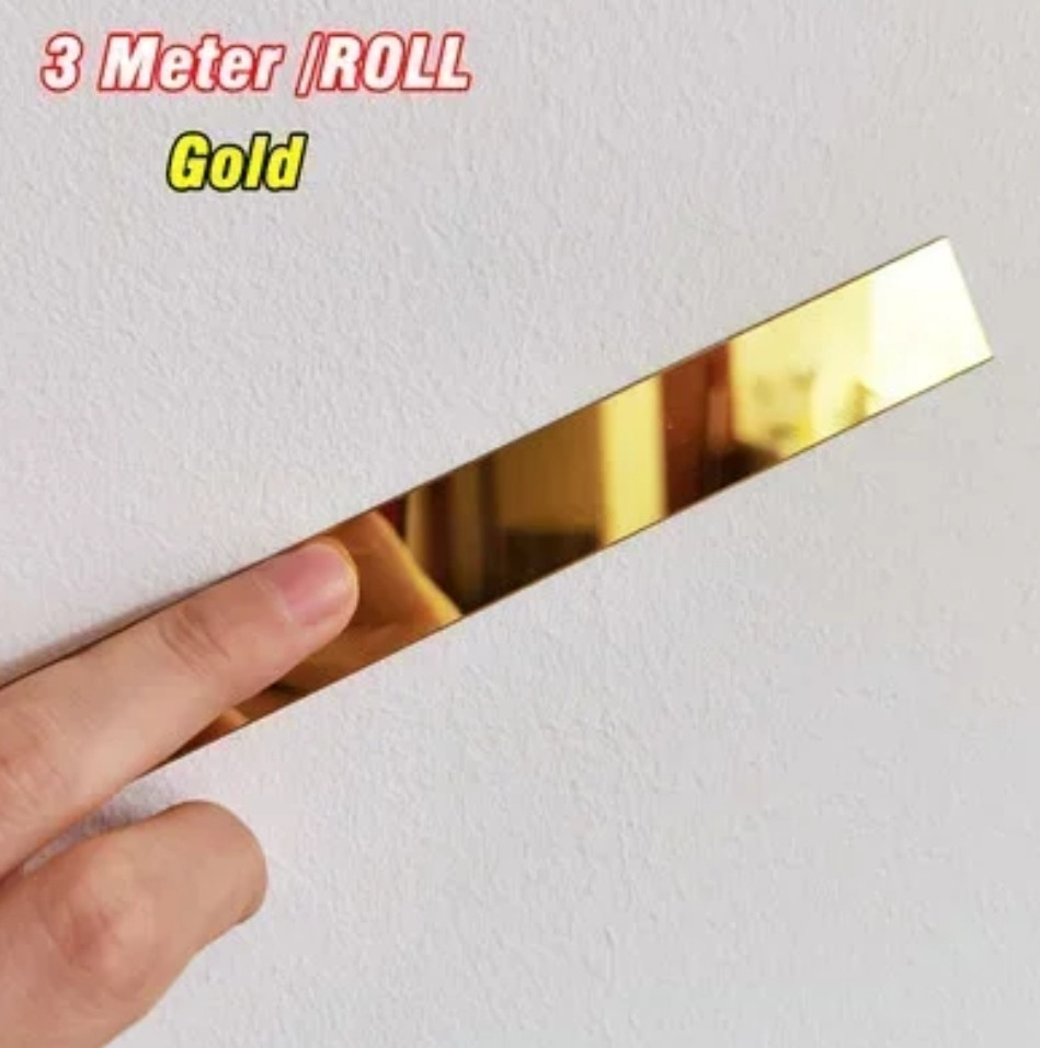 Дзеркальна металева смуга Золото 3 м х 4 см