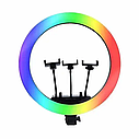 Кільцева світлодіодна лампа MJ-18 RGB 45см з пультом (Біле та кольорове світло), фото 3