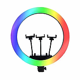 Кільцева світлодіодна лампа MJ-18 RGB 45см з пультом (Біле та кольорове світло), фото 4