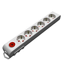 Колодка 6 гнізд з заземленням Mutlusan зі шторками 49-12-36