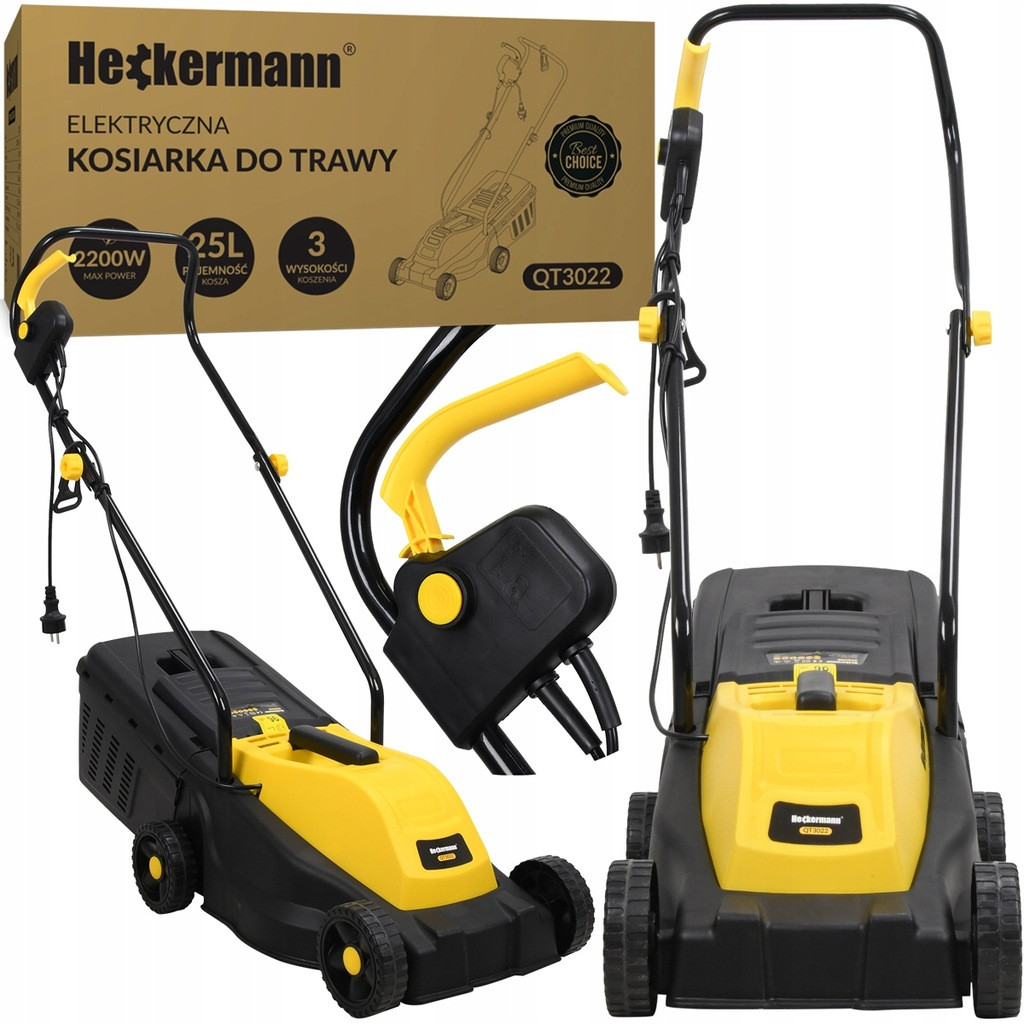 Профессиональная газонокосилка Heckermann QT3022, электрическая косилка для стрижки газонов и высокой травы - фото 2 - id-p2176759795