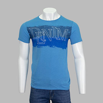 Футболка чоловіча Mons R-2403 БЛАКИТНА 100% бавовна L(Р)