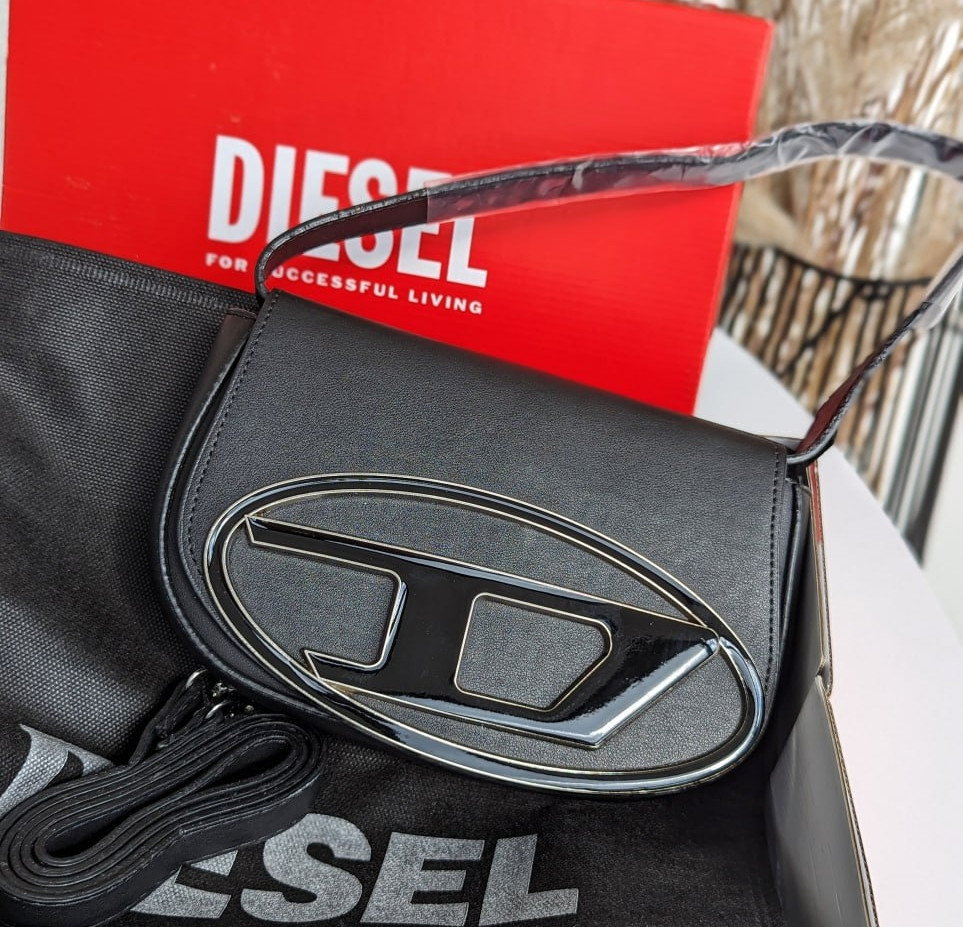 Сумка жіноча клатч Diesel чорний через плече люкс