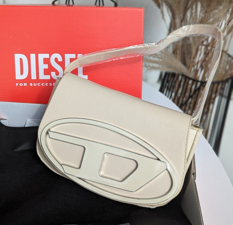 Сумка жіноча клатч Diesel молочний через плече, фото 1