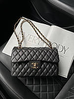 Женская сумка Chanel Black 2,55 (чёрная) модная сумочка для девушки AS294