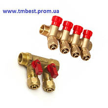 Колектори для теплої підлоги з шаровим і вентильним перекриттям