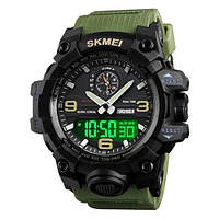 Часы наручные мужские SKMEI 1586AG ARMY GREEN, мужские армейские водостойкие тактические. WX-226 Цвет: зеленый