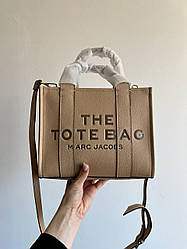 Жіноча сумка Марк Джейкобс бежева Marc Jacobs The Leather Small Tote Bag Beige