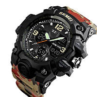 Часы наручные мужские SKMEI 1155BAG RED CAMO, брендовые мужские часы. Цвет: DH-931 красный камуфляж