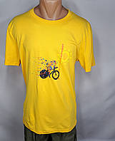 Чоловіча футболка бавовняна Жовта з принтом PRODUS OFICIAL розміри M,L