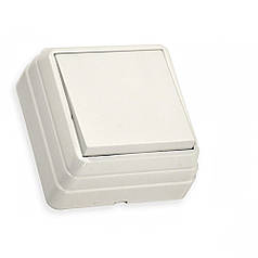 Вимикач Mutlusan Bron накладний 1 кл. білий 47-20-00