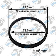 Центрирующее кольцо 79.5/72.6 MomoAvusMille Miglia 6mm