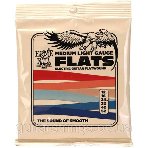 Струны Ernie Ball 2582 Flatwound Stainless Steel Flats Medium 12-52
