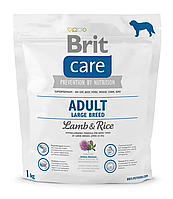 Сухой корм для взрослых собак крупных пород Brit Care Adult Large Breed Lamb & Rice 1 кг