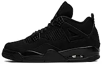 Зимние мужские кроссовки Nike Air Jordan 4 Black Cat Fur с мехом