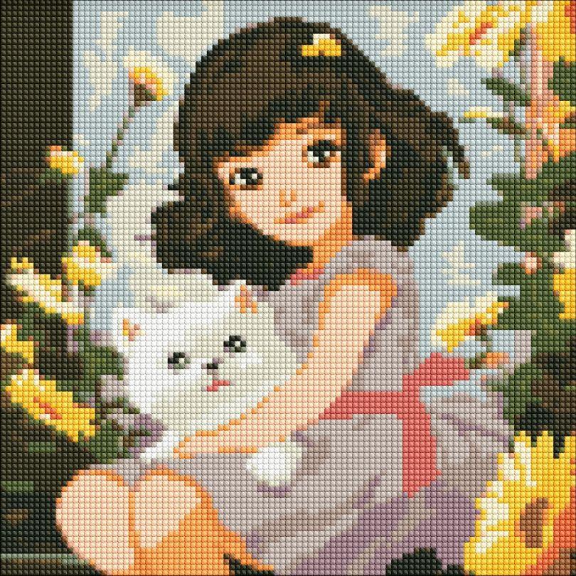 Картина алмазами Ідейка У теплих обіймах ©art_selena_ua (AMO7901) 30 х 30 см (На підрамнику)