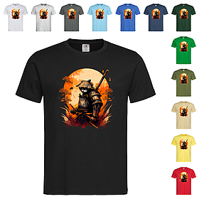 Чорна чоловіча/унісекс футболка З друком Samurai (24-1-13)