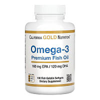 Омега 3 рыбий жир California Gold Nutrition Omega-3 Premium Fish Oil (100 капс)