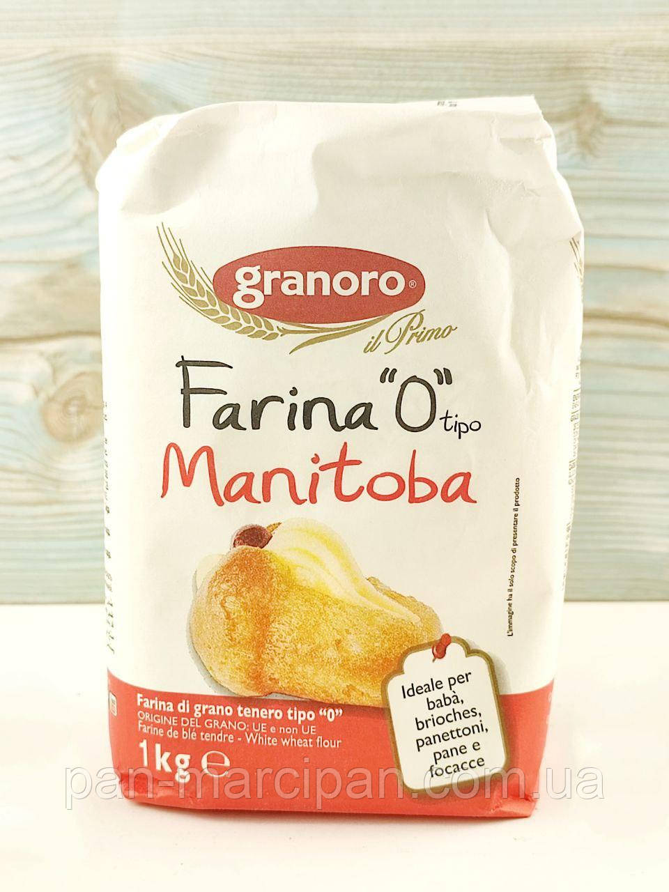 Борошно з м'якої пшениці першого сорту Granoro Farina "O" tipo Manitoba 1 кг Італія, фото 1
