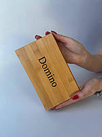 Доміно - подарунок для розваг в коробці з бамбука, 48*24 мм, арт. 400002