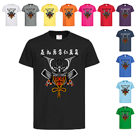 Чорна дитяча футболка Самурай та ієрогліфи (24-1-14)