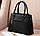 Класична чорна сумка на плече з двома ручками, повсякденна сумочка для дівчини, фото 6