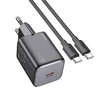 SM  SM Сетевое зарядное устройство Hoco N40 Type-C PD 20W black + кабель Type-C to Type-C