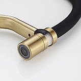 Змішувач для кухні FRAP F4497-3, гнучкий вилив, золото, фото 3