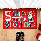 Килимок придверний з принтом Santa please stop here 45x75x0,4 см, фото 4