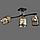 Люстра стельова на три поворотні плафони медового кольору з металевою сіткою Svet SR-N4926/3 BK+FGD, фото 2