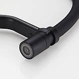 Змішувач для кухні FRAP F4497-6, гнучкий вилив, чорний, фото 3