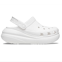 Crocs Classic Crush White оригинальные, Кроксы женские на платформе Классик Краш белые оригинал + коробка