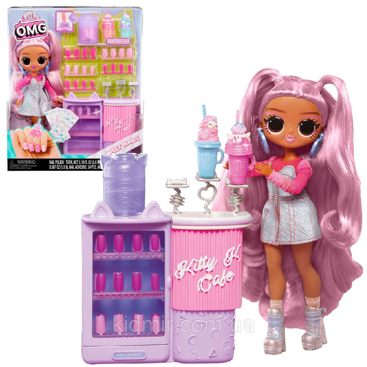 LOL Surprise OMG Kitty K Sweet Nails 503859 Набір ЛОЛ ОМГ Кафе з лялькою Кітті К, фото 1