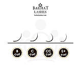 Вії для нарощування чорні Barhat Lashes Поодинокі Barhat Silk (18 ліній) В 0.15 14 мм, фото 4
