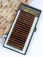 Вії для нарощування коричневі Мікс довжин Barhat Lashes Dark Brown (18 ліній) В 0.07 10.12.14