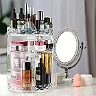 Органайзер для косметики поворотний на 360 / Акриловий прозорий органайзер / Підставка для косметики, фото 5