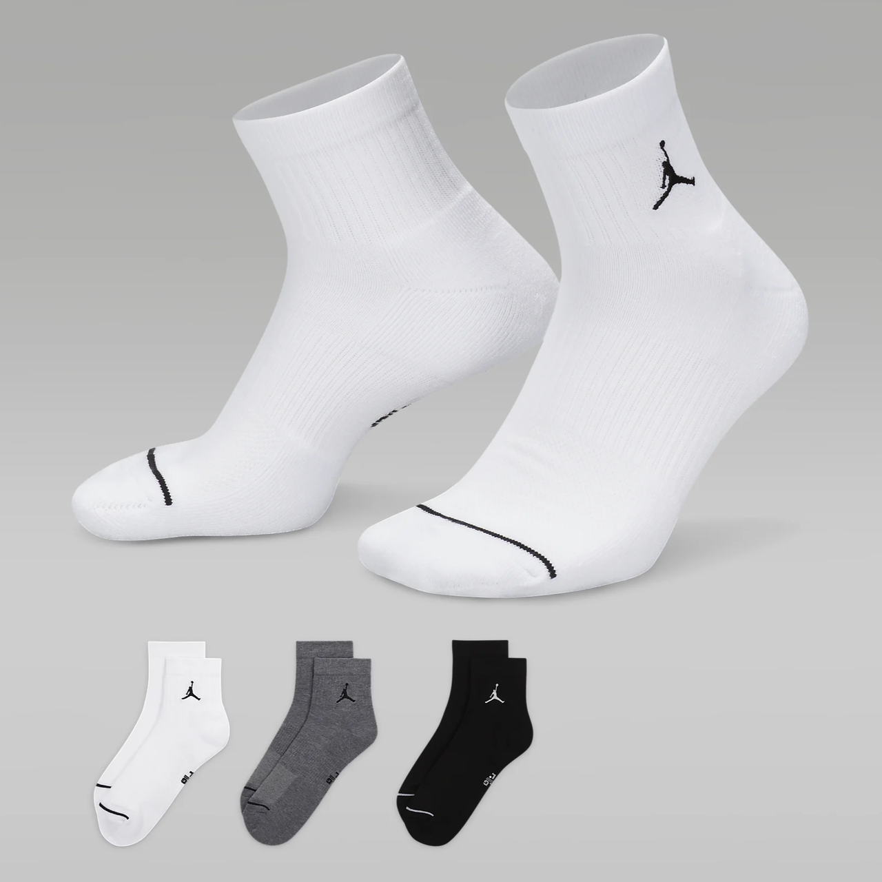 Шкарпетки баскетбольні Jordan Everyday Ankle Socks середні 3 пари (DX9655-911)