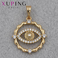 Кулон женский Xuping Jewelry медицинское золото золотистого цвета глаз с камушками размер изделия 17х17 мм