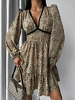 Платье мини с леопардовым принтом ткань софт арт. 322