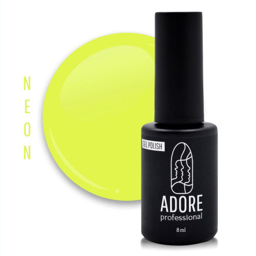 Неоновий гель-лак для нігтів Adore professional N-06 - lemon, насичений лимонний, 8 мл