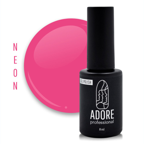 Неоновий гель-лак для нігтів Adore professional N-05 - soda, ляльково-рожевий, 8 мл