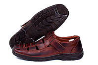Шкіряні коричневі чоловічі літні туфлі виробник українська