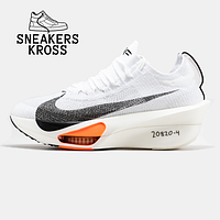 Мужские кроссовки Nike Air Zoom AlphaFly 3 White Orange, Спортивные кроссовки Найк Аир Зум АльфаФлай