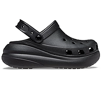 Crocs Classic Crush Black оригинальные, Кроксы женские на платформе Классик Краш черные оригинал + коробка