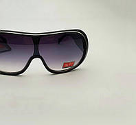 Мужские солнцезащитные очки Ray Ban (Рэй-Бен) маска, стильные, спортивные, черные очки с поляризацией