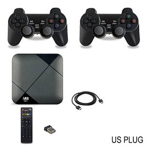 Ігрова приставка для телевізора M8 mini 4K Android TV з вбудованим емулятором ретроігор і джойстиками, фото 1