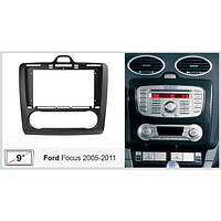 Переходная рамка Ford Focus 2 2005-2011 9" с комплектом проводов (Black)