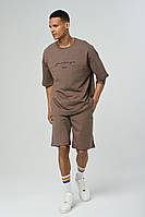 Мужской спортивный костюм батальный футболка с шортами летний высокого качество